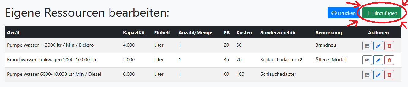 Hinzufügen